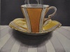 Dark Tea 4 Gramma’s Yellow, 8”hx10”w, watercolour on acrylic ground on  panel, $500.00