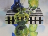 ZOYA'S BLUE & GREEN GLASS, 30"h x 24"w, oil & alkyd on canvas, framed, $2200.00Cdn
