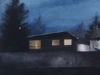BLUE MOON NIGHT, watercolour on 140 lb. CP, 22 in. H x 15 in. W
