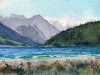 GAP LAKE, watercolour on 140 lb. CP, 5 1/2 in. H x 8 1/2 in. W