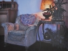 HER PERCH, oil & alkyd on canvas, 30 in. H x 40 in. W, $3300.00Cdn