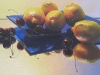 LEMONS & CHERRIES, oil & alkyd on canvas, 12 in. H x 24 in. W, SOLD