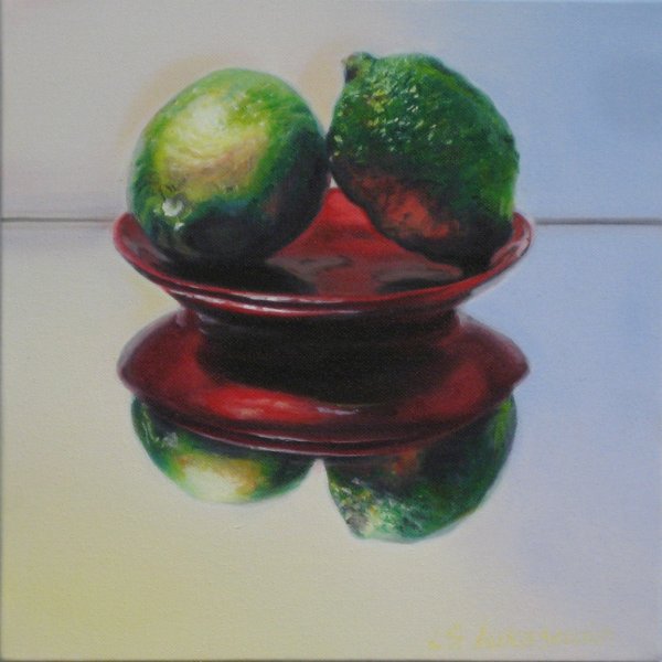 TWO LIMES, oil & alkyd on canvas, 12 in. x 12 in., $1250.00Cdn