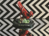 Red Bird Figurine, oil and alkyd on canvas, 16 x 16"